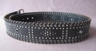 Calvin Klein Jeans Brown Silver Studded Leather Wide Belt Braided 41    Medium Vtg