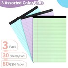 Colored Legal Pads  3 Pack Writing Pads 8 5 X 11 Inch  3pcs-8 5 11in  White 