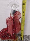 Vntg Art For Table Glass Rooster Infused 3 Chili Vinegar Peppers Bottle Decor
