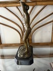 Mavchi Nude Male Bronze Sculpture Marble Base Signed 13    6 Lbs