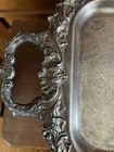 Vintage  Reed   Barton Silver Plate Waiter Butler Tray Platter W handles