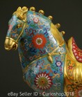 18 4  Old Chinese Bronze Cloisonne Fengshui 12 Zodiac Year Horse Sculpture