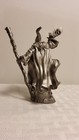 Vintage Perth Pewter Wizard With Crystal Ball  And Staff  5 In  Tall