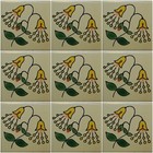 Mexican Tile Talavera Tiles High-quality Hand Painted Yellow Flowers Tile T-46