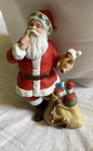Vintage 1993 Avon Santa W bag Of Toys  Teddy Bear In Hand Porcelain Figurine