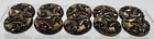  10  Vtg Mcm Antique Brass Color Metal 3d Design Shank Buttons Rare  