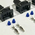 6 Sets Vw Audi 2-pin Female Fuel Injector Connectors Terminals Seals Mk2 Mk3 Mk4