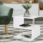 3 Tier S-shaped Coffee End Side Table With Storage Shelf For Living Room Bedroom
