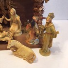 Vintage Nativity Set 9 Piece Fontainini Style Unmarked Plastic resin Cr  che