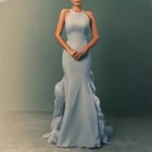 Party Dress Halter Neck Mermaid Prom Dresses Ruffled Trailing Evening Dresses