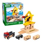 Brio World 33280 Freight Goods Station Toy Train Set With Truck And Crane