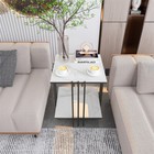 Heavy Duty Side End Table Coffee Table With White Marble Top For Small Space Us
