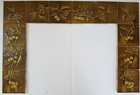 12 Antique Us Encaustic Tile Art Nouveau Cherry Fireplace Surround Ceramic Arts