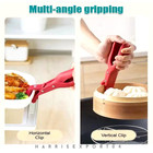Anti-scald Dish Plate Gripper Clip Non-slip Silicone Bowl Holder Clamp Tongs Red