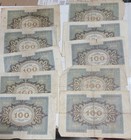 10 German 1920 100 Mark Paper Notes Sme68