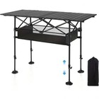 Black Medium Stainless Steel Folding Camping Table With Carry Bag