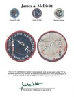 Apollo 9 Space Flown Apollo 9 Mission Patch Ex  Commander Jim Mcdivitt