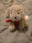 Vintage Russ Berrie Blue White Terrycloth Puppy Dog W red Scarf 5    Htf Rare