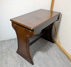 Vintage English Regency Mahogany Wood Piano Organ Bench With Lid Storage L92