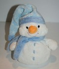 Ty Pluffies Windchill Snowman 9  White Plush Light Blue Hat Scarf Soft Toy 2004
