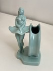Vintage Royal Haeger Ballerina Art Deco Figural Pottery Vase  Mint Green 30s 40s
