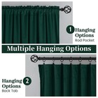 Dark Green Velvet Blackout Rod Pocket Curtains 40 w X 96 l 2 Panels Modern