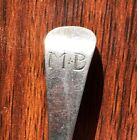 Antique Coin Silver Salt Spoon 4 5    7g Mono Mb No Maker   s Mark Ll137