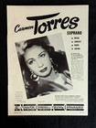 Carmen Torres 1947 Booking Ad Musical Performer Concert Soprano