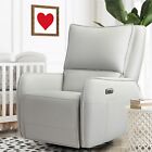 Power Glider Recliner Nursery Chair With Cup Holder And 2 Usb Ports Comfy Rocker