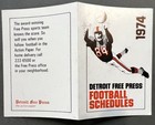 1974 Detroit Football Schedule  Lions  nfl   Wheels  wfl    Ncaa Teams