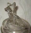 Scottish Terrier Figure On Covered Glass Candy Jar 