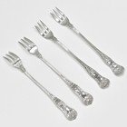 Set Of 4 Antique Birmingham Sterling Silver Cocktail  Seafood Forks