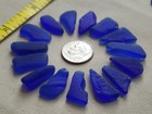 Damage Pure Beach Sea Glass Surf Tumbled Cobalt Blue Mosaic Craft Long Shape V01