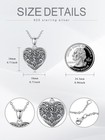 925 Sterling Silver Tree Of Life Heart Locket Necklace Holds 2 Pictures Gifts