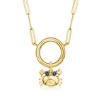 Pure Collection By Ross-simons 14kt Yellow Gold Crab Charm With Black Diamonds