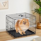 24 Inch Single Door Dog Crate  Metal Pet Kennel With Secure Lock  Foldable Desig