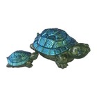 Mother   Baby Sea Turtle Figurines Blue Green Resin Ocean Decor Gift
