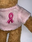 Vtg 2001 Avon Breast Cancer Crusade Beanie Teddy Bear Plush 7  Pink Ribbon 