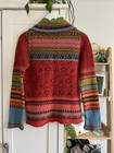 Ivko 100  Lambswool Cardigan Sweater Jacket Multicolor Fair Isle U k  Size 12