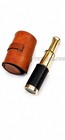 Vintage Brass Spyglass Telescope Monocular W  Leather Case Nautical Maritime