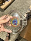 Vintage Nco Open Mess Bamberg Germany Ash Tray Three Top Clear Wolf Ashtray