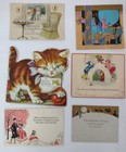 Vintage Antique Cards Christmas Birthday Get Well Lot Of 12 Used Circa 1920s