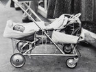 Rare Vintage 1959 African American Baby At Disneyland In Park Stroller Photo