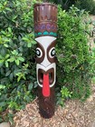 Tiki Totem Trader Morts Wood Mask Tropical Bar Patio Decor 39 x 6 in