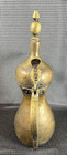 Vintage Brass Dallah Arabic Coffee Pot Etched Middle Eastern Pitcher Decor
