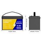 Poeruni 12v 100ah Lithium Lifepo4 Battery 8000  Deep Cycle For Solar Rv Marine
