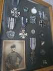 Framed German Officer Medal Group     Wwi Era Style With Photo  Medals   Insignia