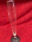 Vintage Duchin Creation Bud Vase Etched Floral Glass Body Sterling Silver Base