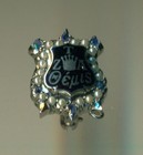 Zeta Tau Alpha Sorority Frat Old White Gold Sapphire Pearl Auburn Badge Pin Wow 