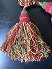 Large Chenille Tassels Vtg Curtain Ties Maroon Green Yellow Home Decor Mint Cond
